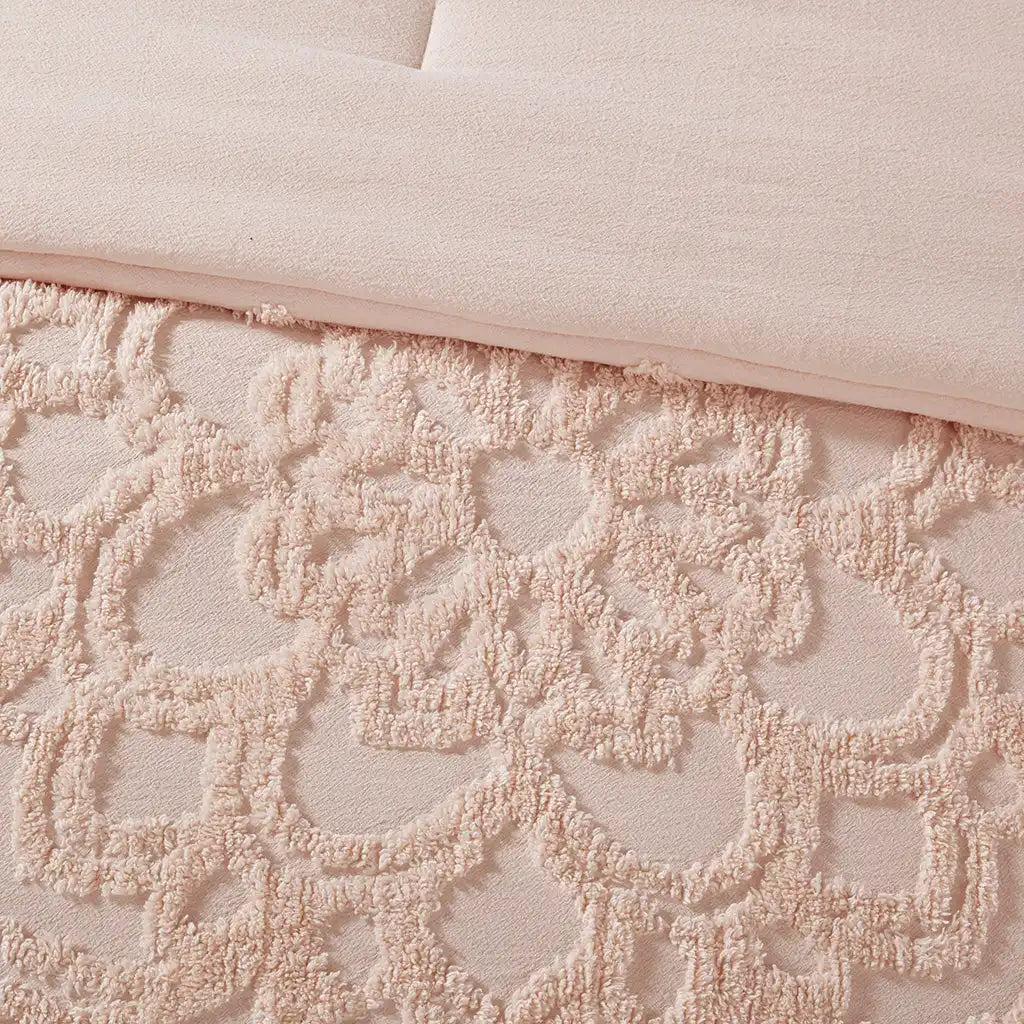 Laetitia 3-Piece Tufted Cotton Chenille Medallion Comforter Set