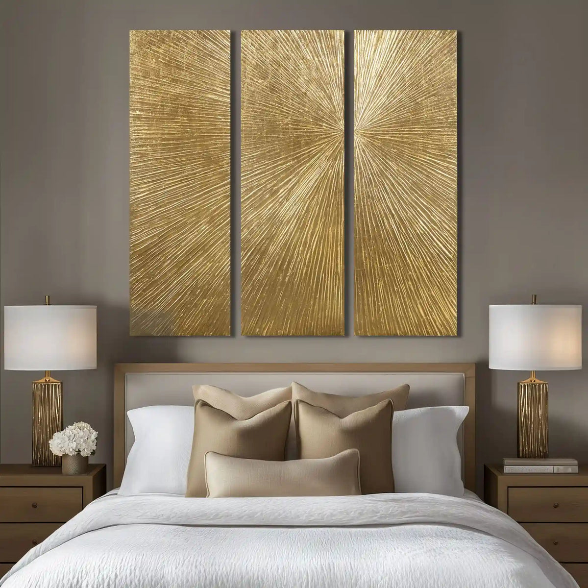 Sunburst Hand Painted Triptych 3-Piece Dimensional Resin Wall Art Set