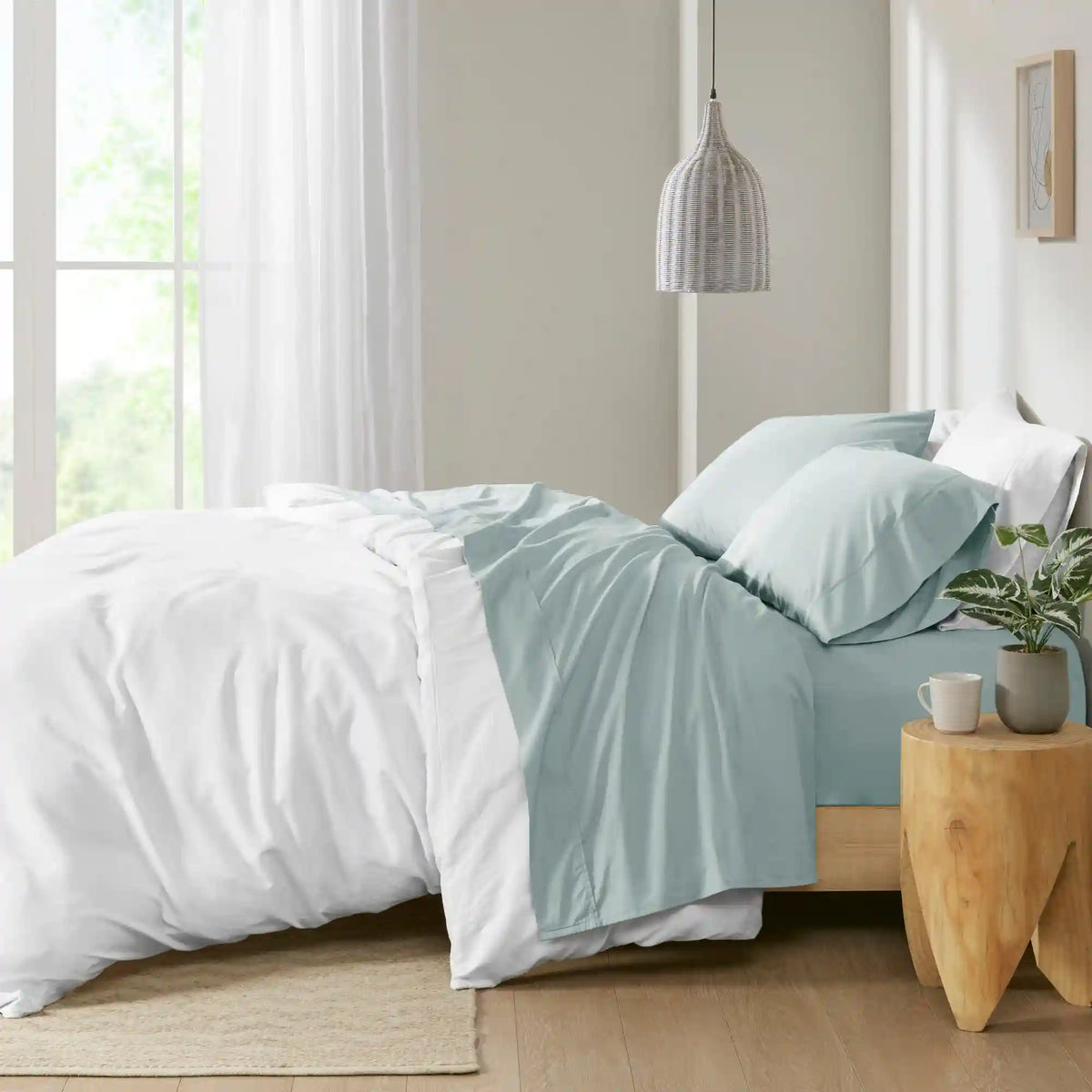 Peached Percale 200 Thread Count Relaxed Cotton Percale Sheet Set