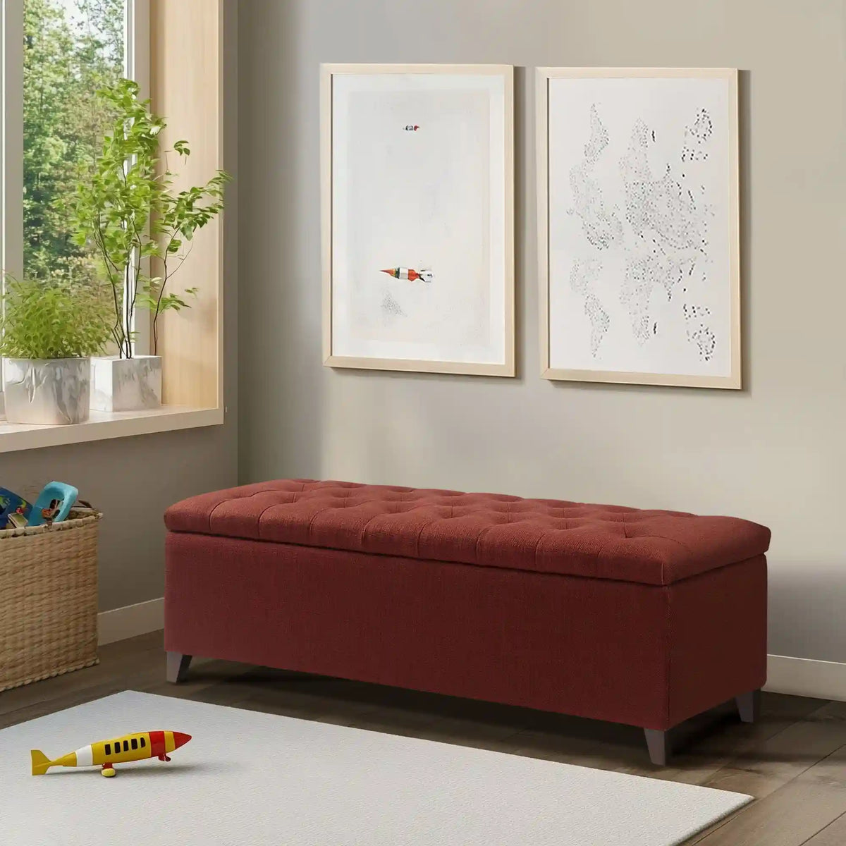 Shandra Tufted Top Upholstered Storage Bench
