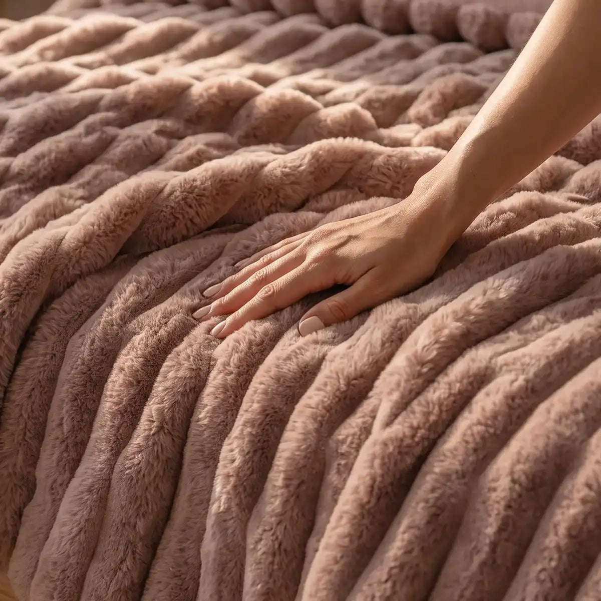 Jasmine Ultrasoft Faux Fur Ribbed Comforter Set