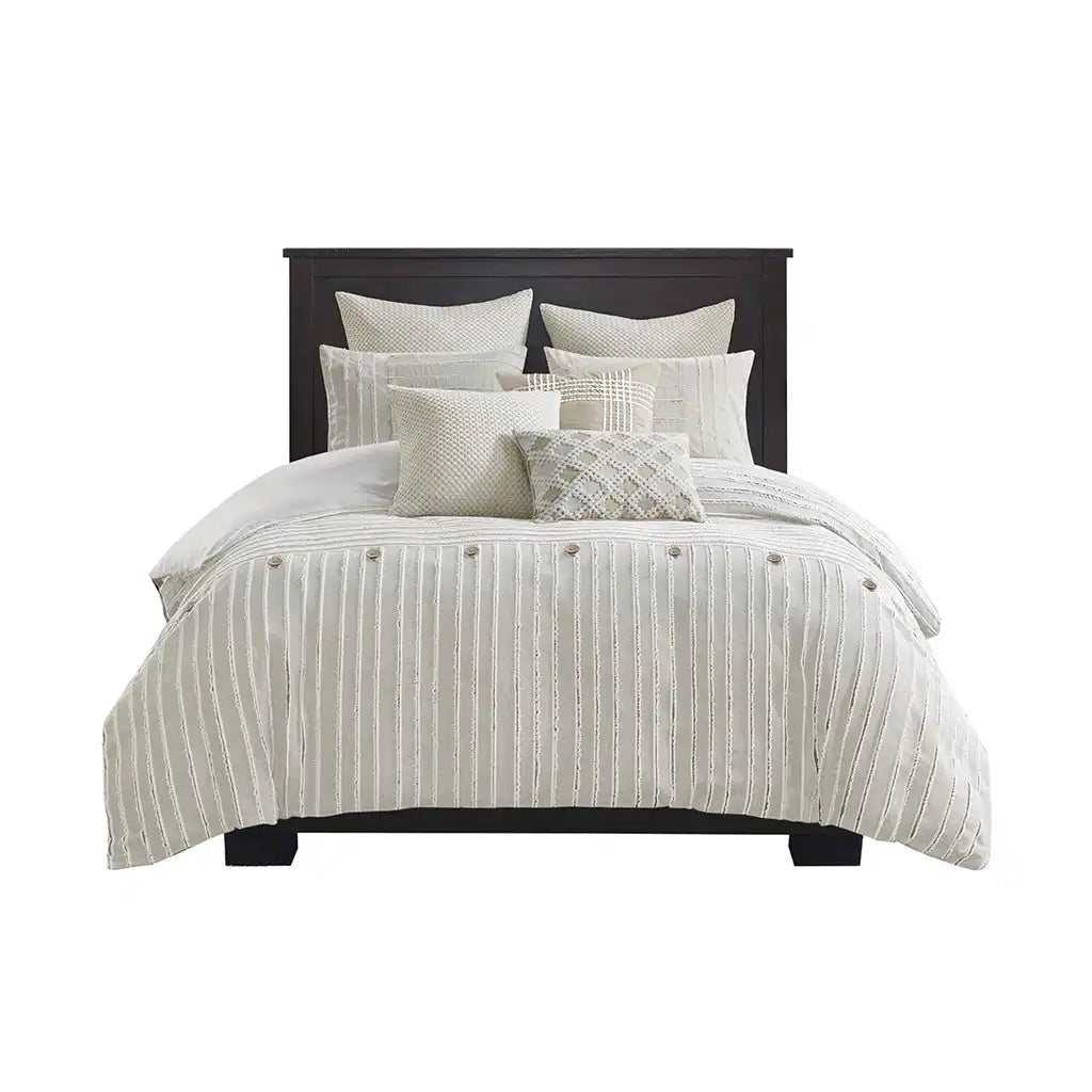 Essence 8-Piece Cotton Clipped Jacquard Comforter Set