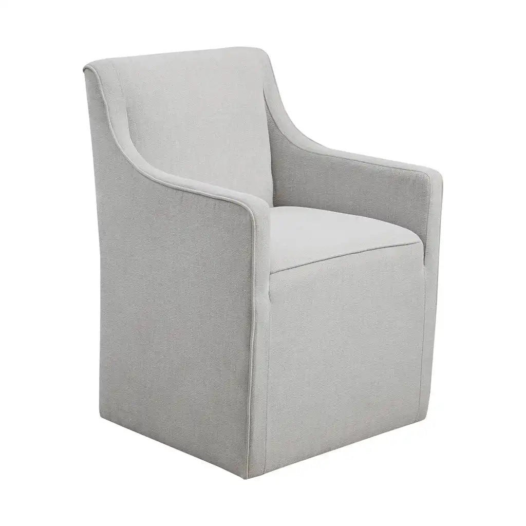 Charlotte Upholstered Dining Arm Chair with Hidden Casters