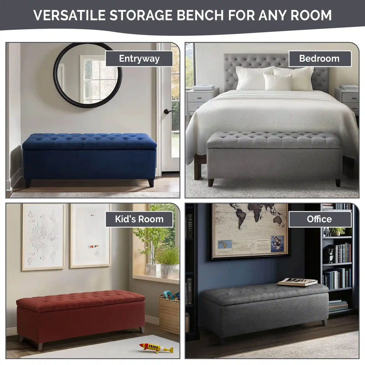 Shandra Tufted Top Upholstered Storage Bench