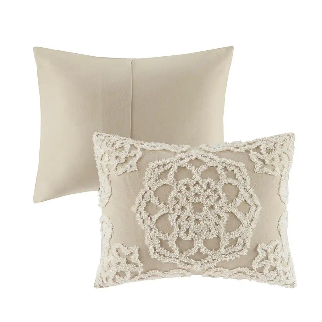 Laetitia 3-Piece Tufted Cotton Chenille Medallion Comforter Set