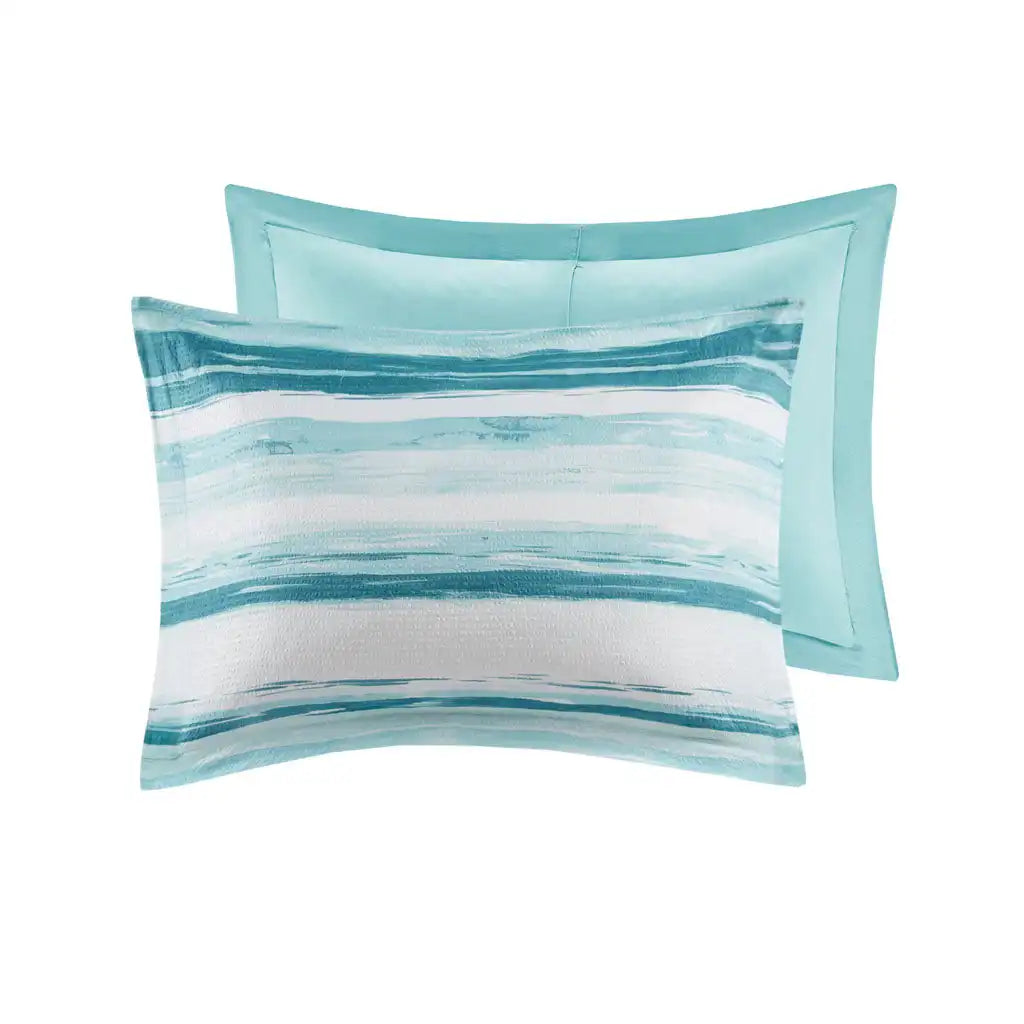 Marina 8-Piece Printed Seersucker Comforter Quil Set