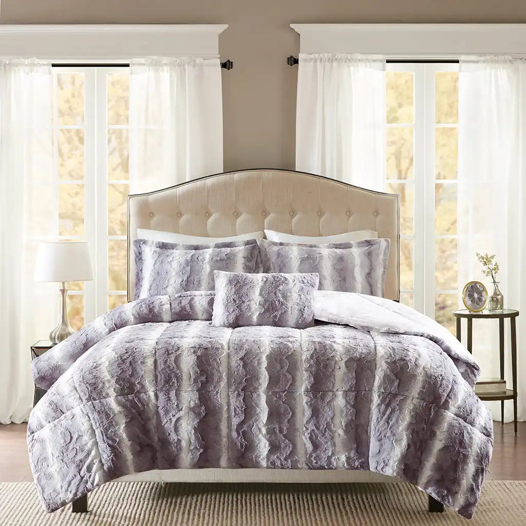 Zuri 4-Piece Faux Fur Comforter Set