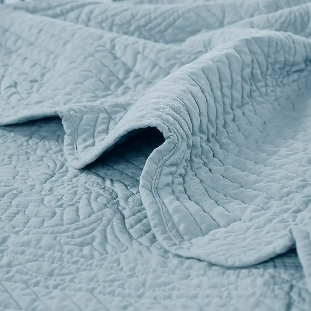 Tuscany Oversized Quilted Antimicrobial Throw with Scalloped Edges