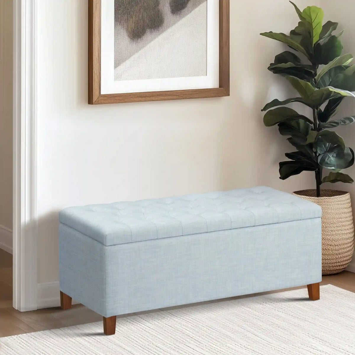 Shandra Tufted Top Upholstered Storage Bench
