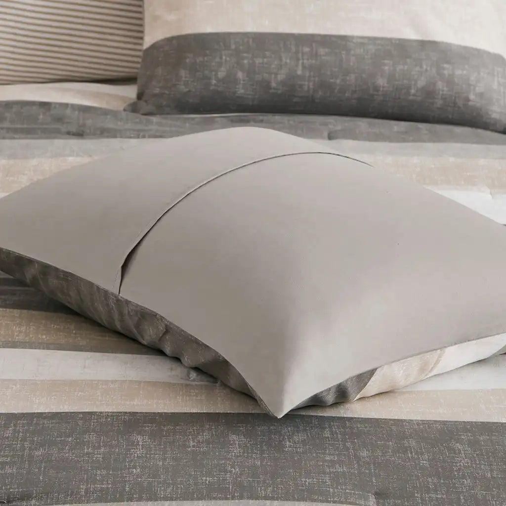 Jaxon Stripe Antimicrobial Comforter Set with Bed Sheets Bed in a Bag