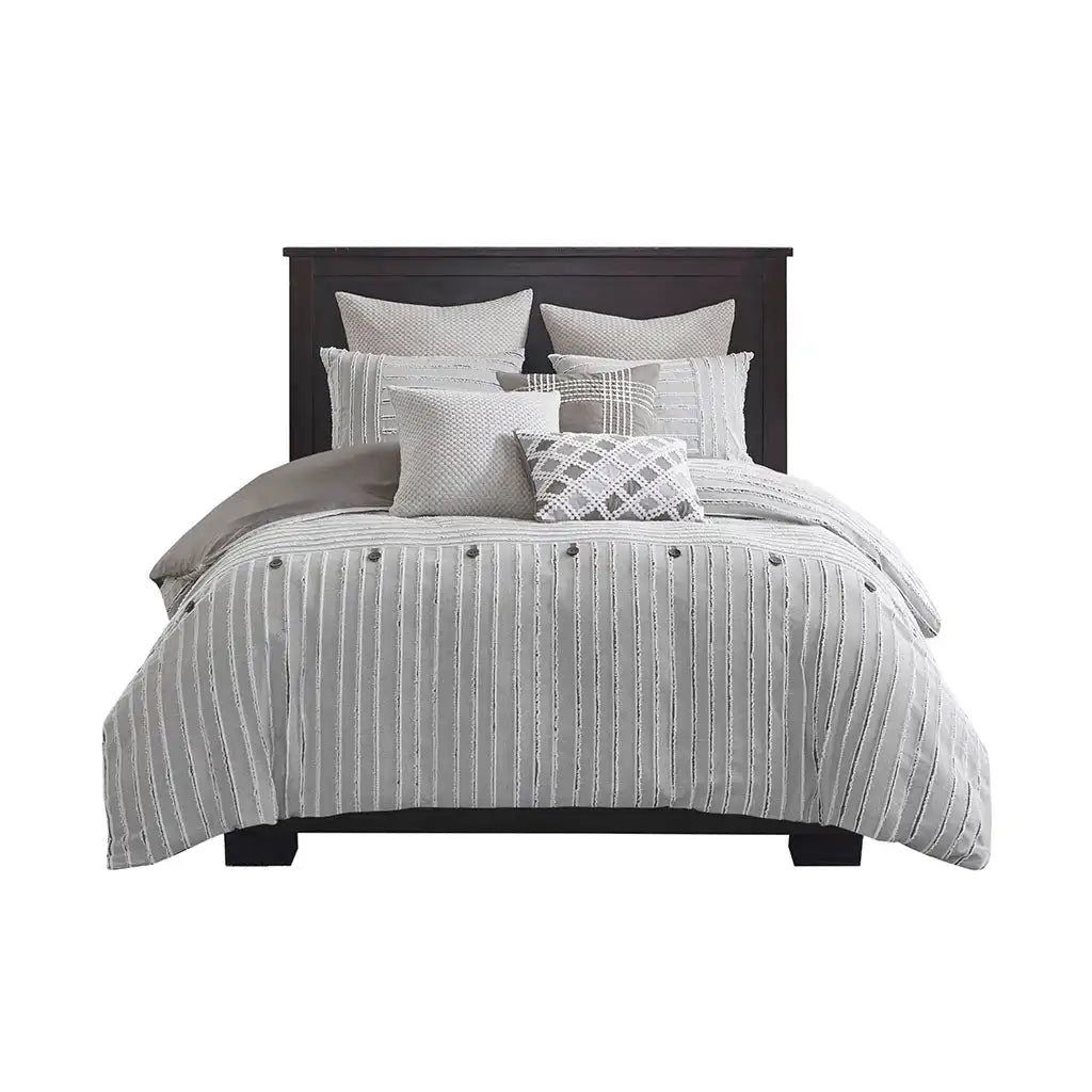 Essence 8-Piece Cotton Clipped Jacquard Comforter Set