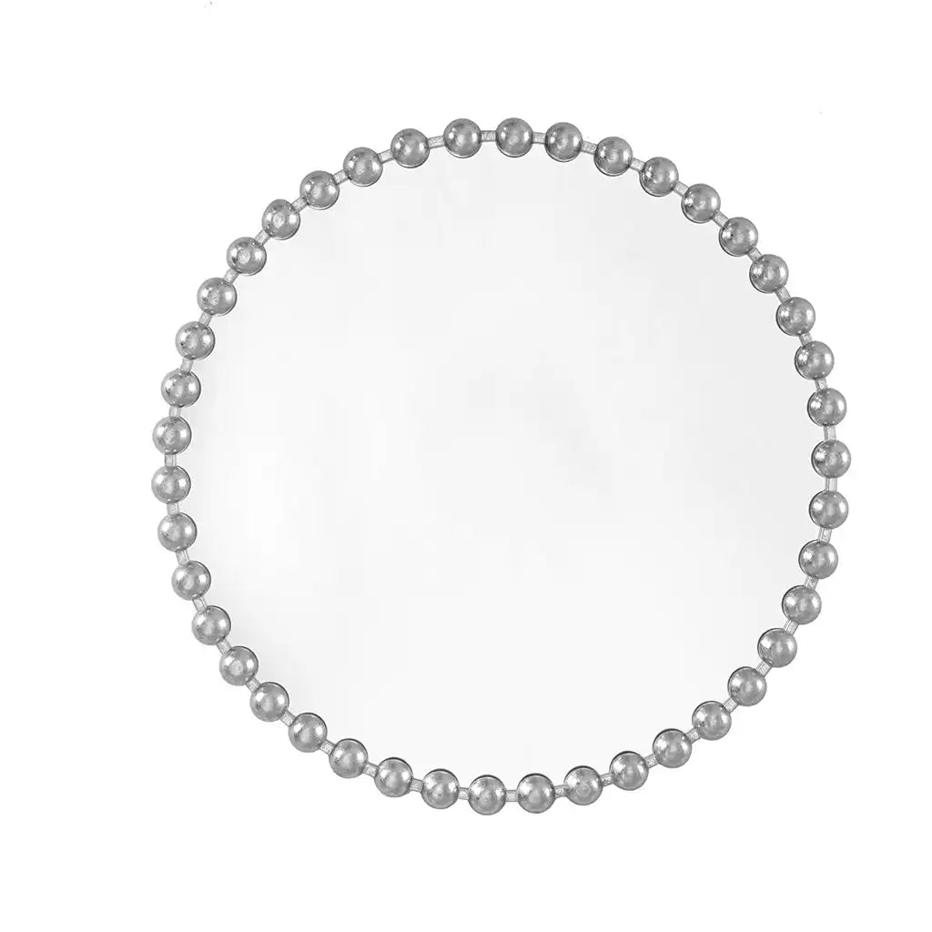 Marlowe 27" / 36" Medium Decorative Round Wall Mirror with Beaded Metal Frame