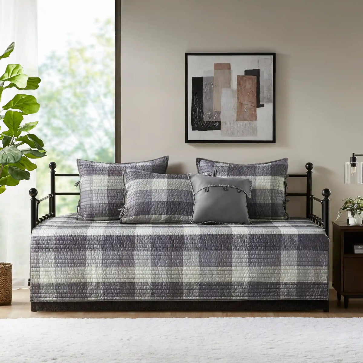 Ridge 6-Piece Reversible Plaid Daybed Cover Set