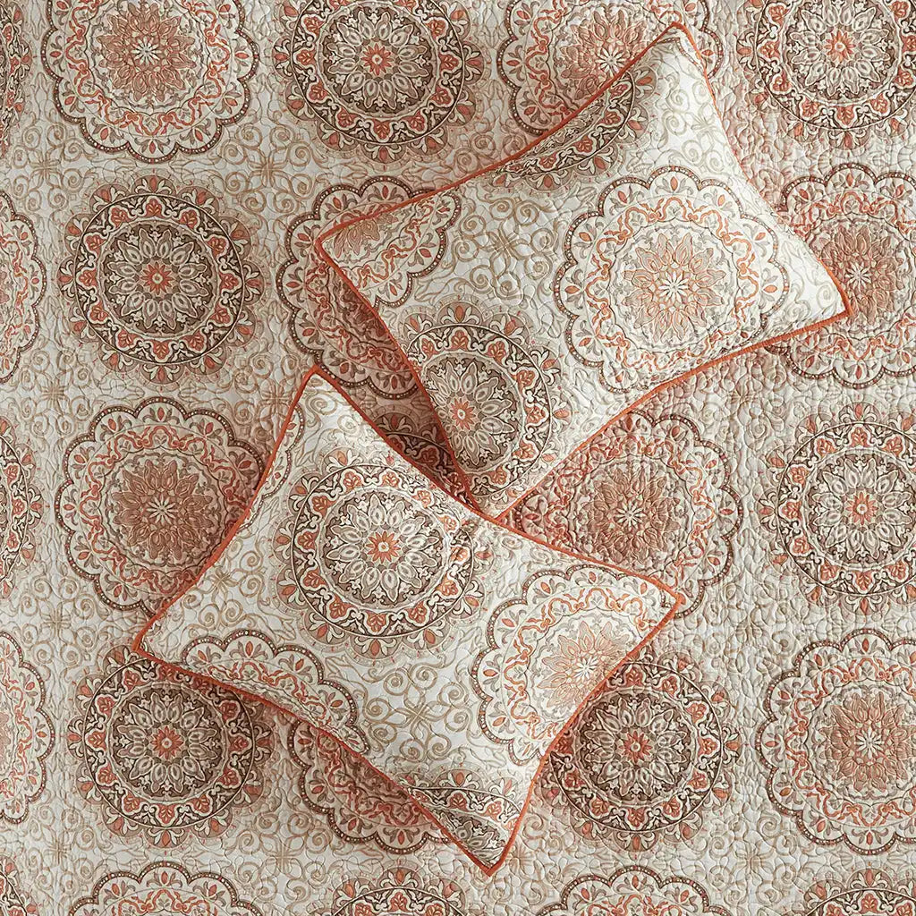 Tangiers 6-Piece Reversible Quilt Set with Throw Pillows