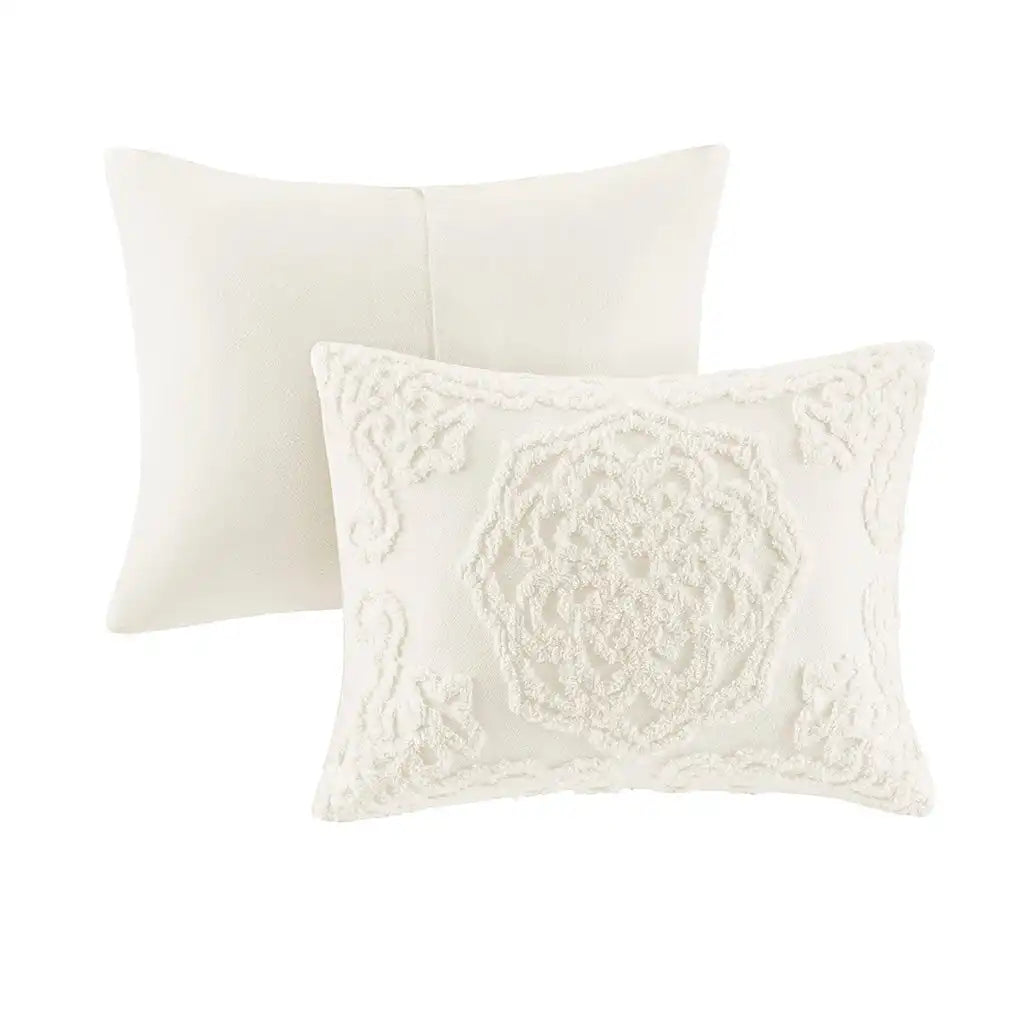 Laetitia 3-Piece Tufted Cotton Chenille Medallion Comforter Set