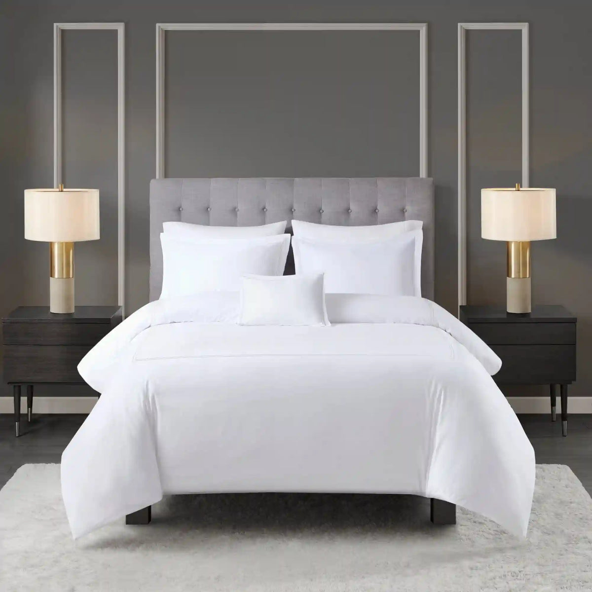 500 Thread Count Luxury Collection 100% Cotton Sateen Embroidered Comforter Set