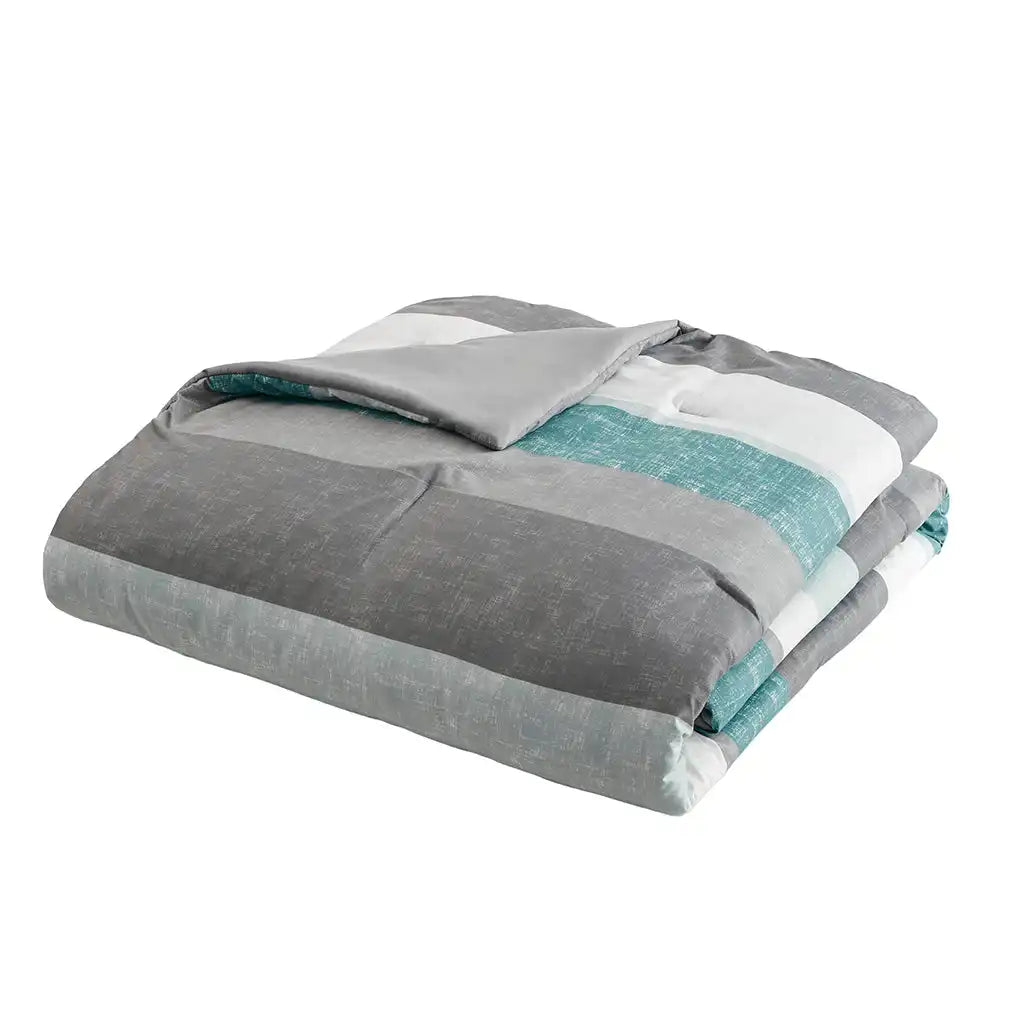 Jaxon Stripe Antimicrobial Comforter Set with Bed Sheets Bed in a Bag