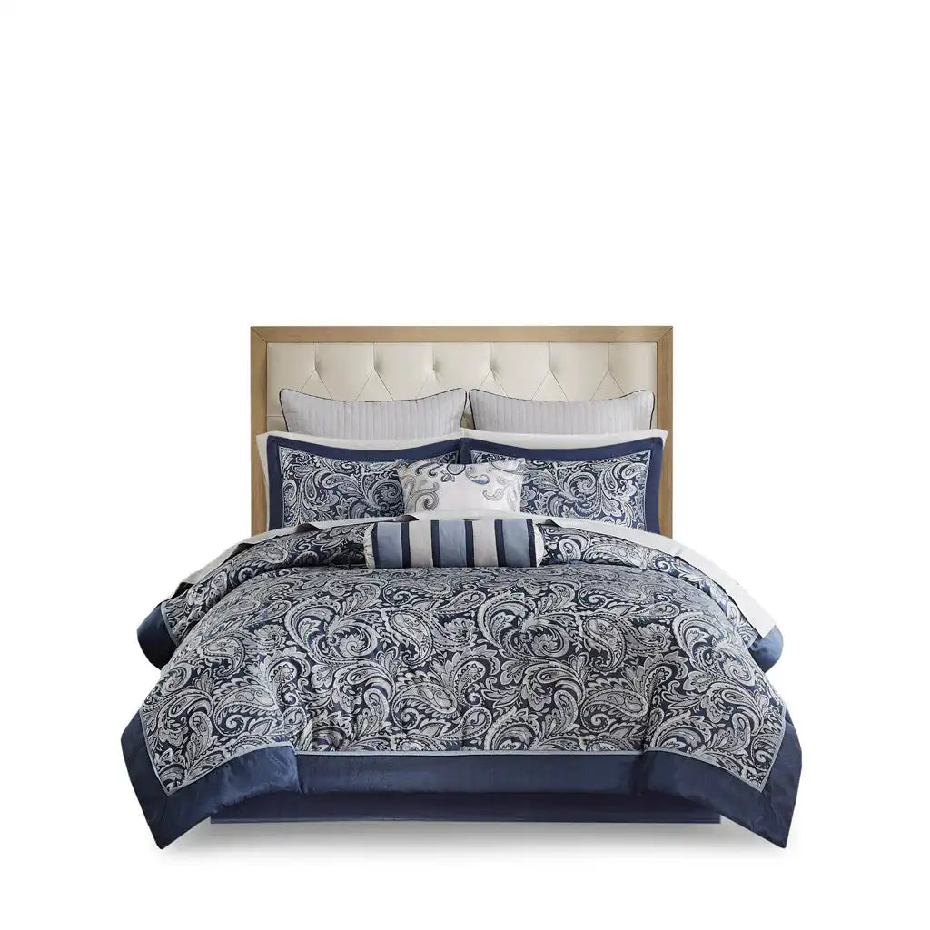 Aubrey 12-Piece Comforter Set with Cotton Bed Sheets Bed in a Bag