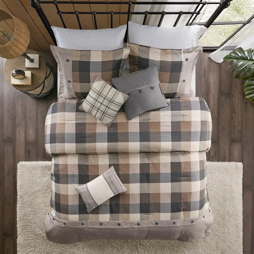 Ridge 7-Piece Herringbone Comforter Set
