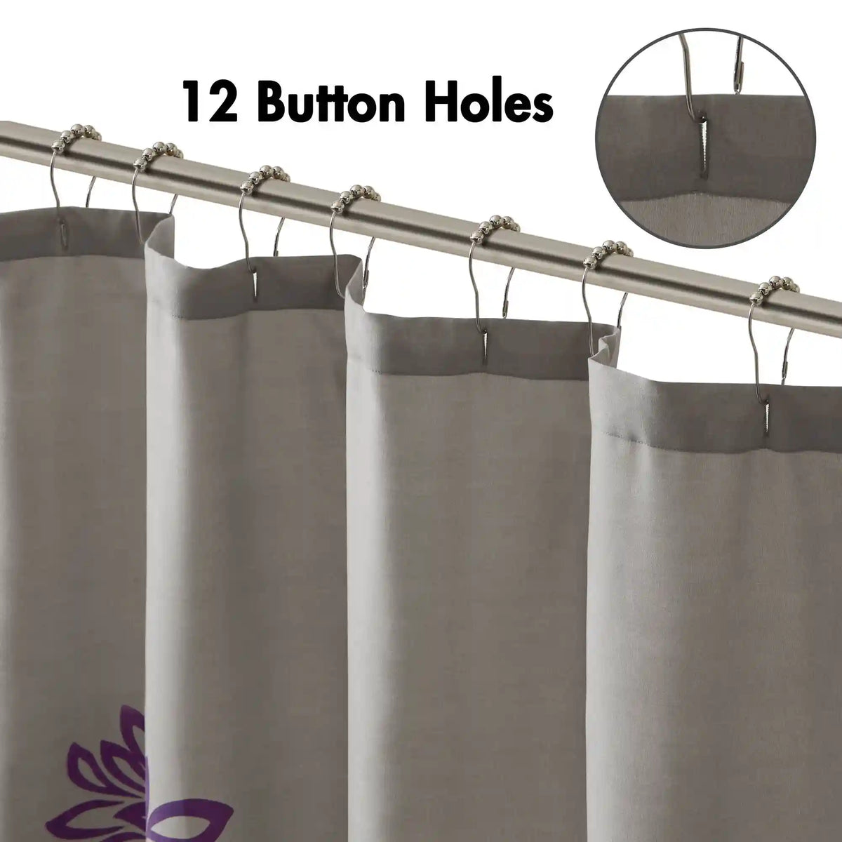Maible Printed Floral Shower Curtain