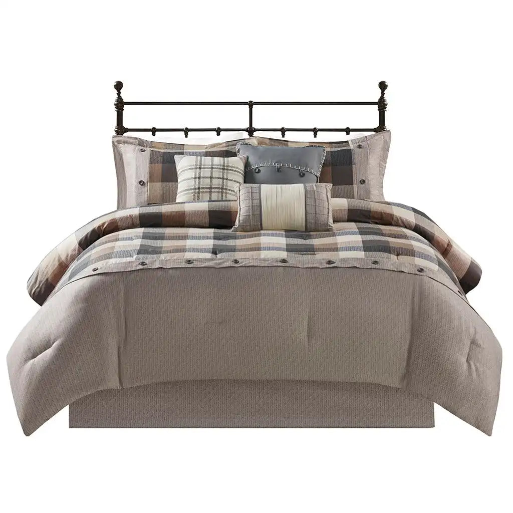 Ridge 7-Piece Herringbone Comforter Set