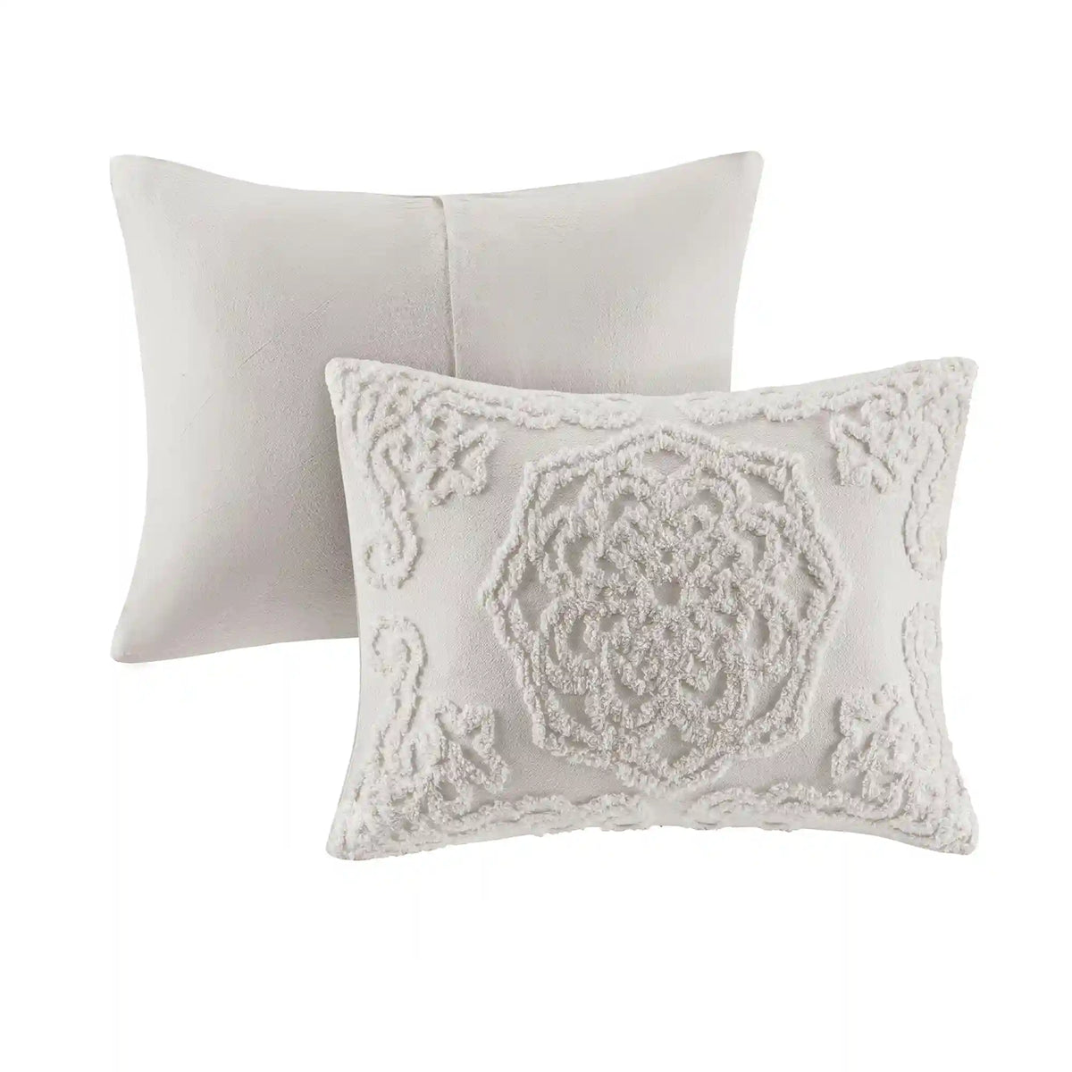 Laetitia Tufted Cotton Chenille Medallion Fringe Coverlet Mini Set