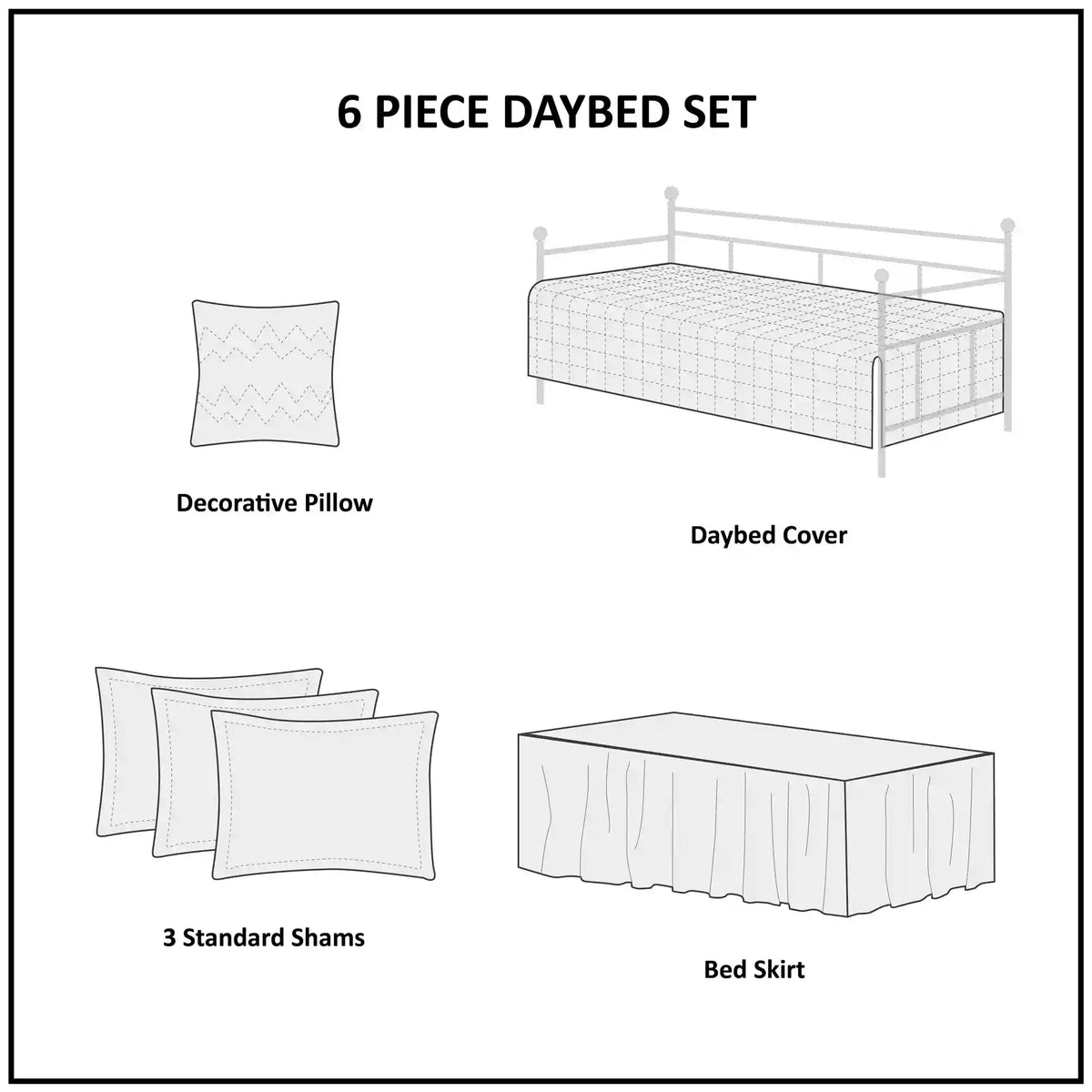 Breanna 6-Piece Cotton Daybed Cover Set