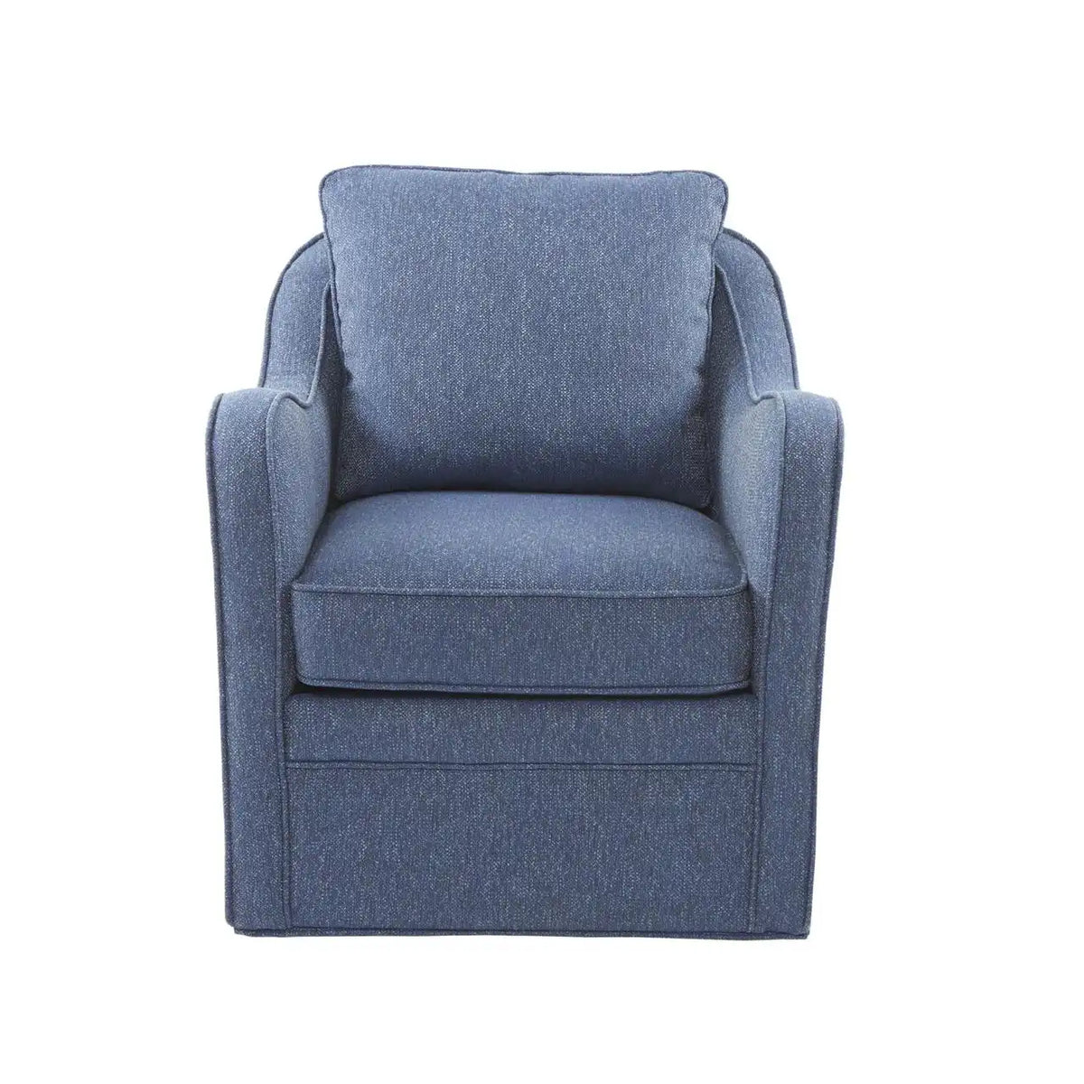 Brianne Upholstered Swivel Curved Armchair