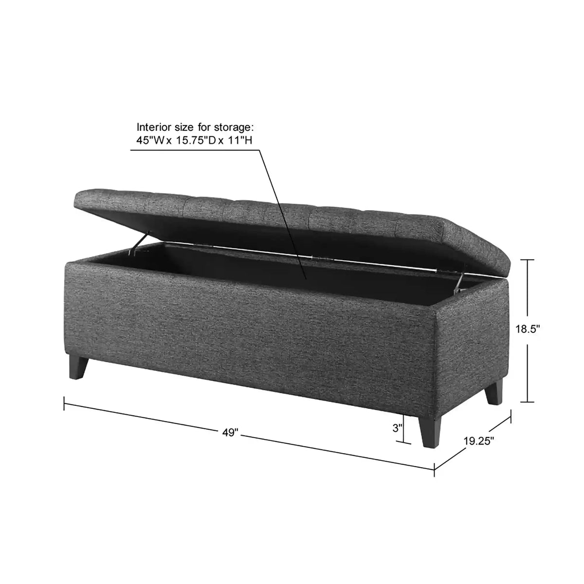 Shandra Tufted Top Upholstered Storage Bench