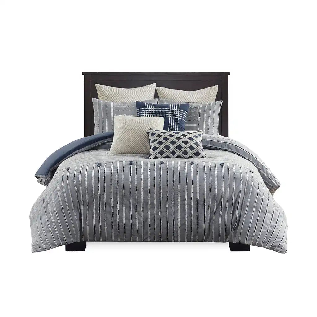 Essence 8-Piece Cotton Clipped Jacquard Comforter Set