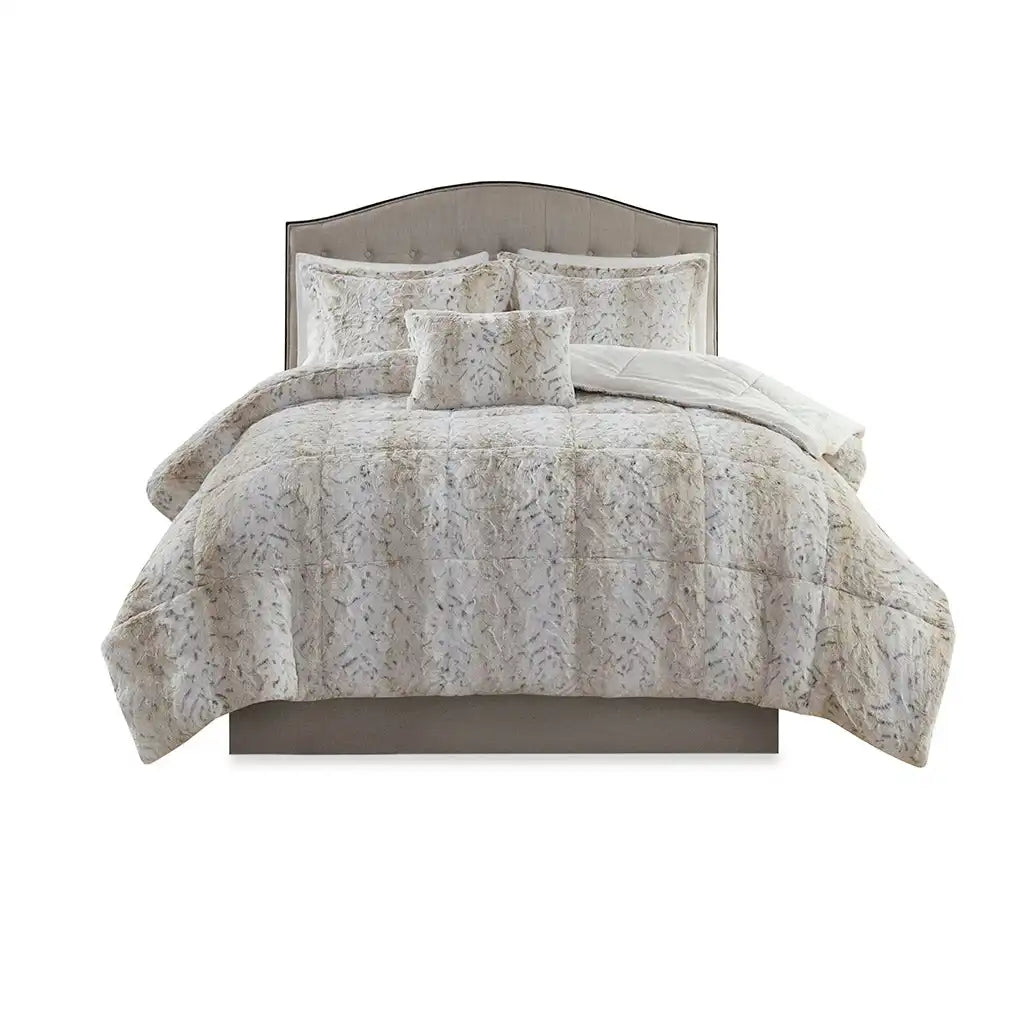 Zuri 4-Piece Faux Fur Comforter Set