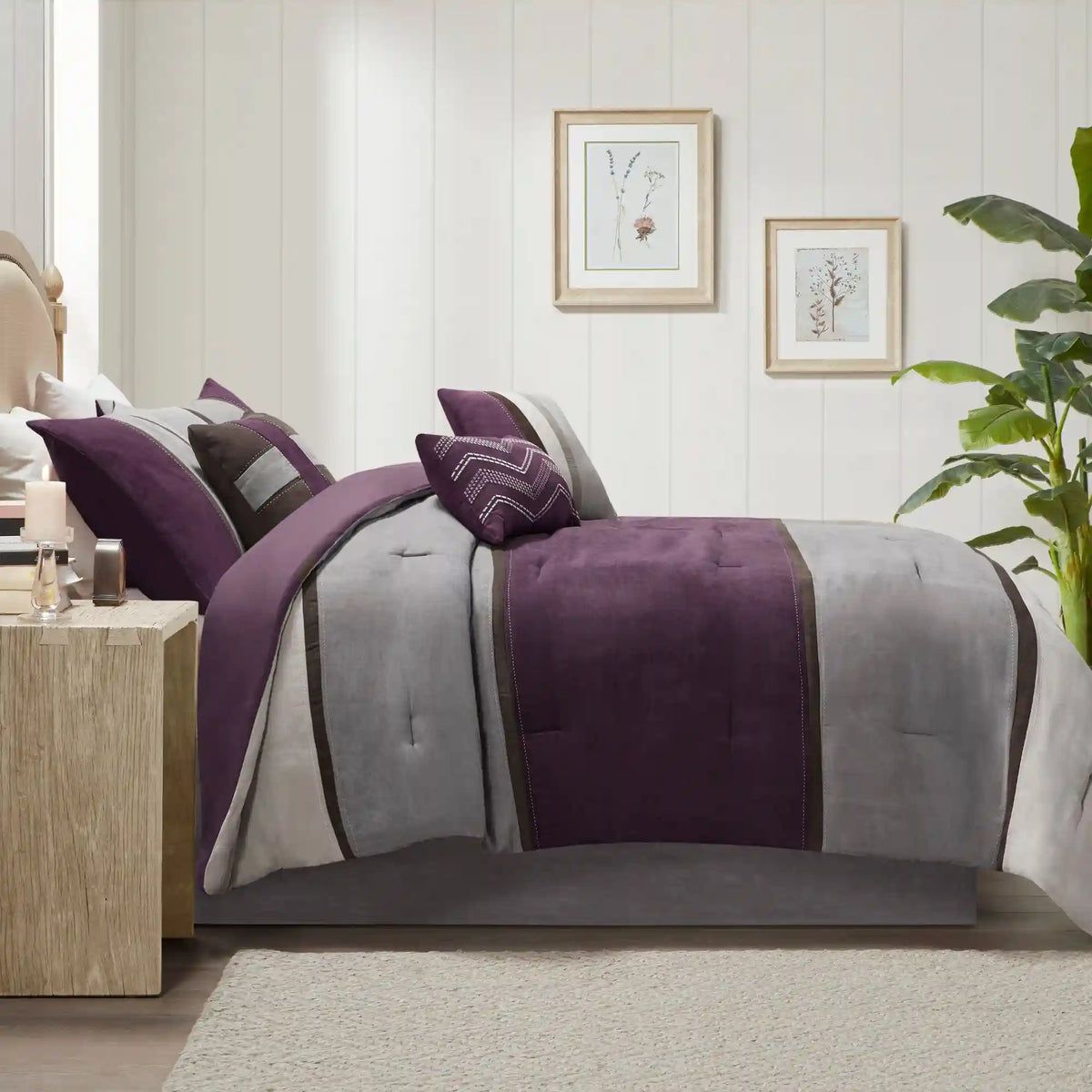 Palisades 7-Piece Faux Suede Comforter Set