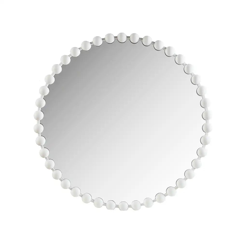Marlowe 27" / 36" Medium Decorative Round Wall Mirror with Beaded Metal Frame