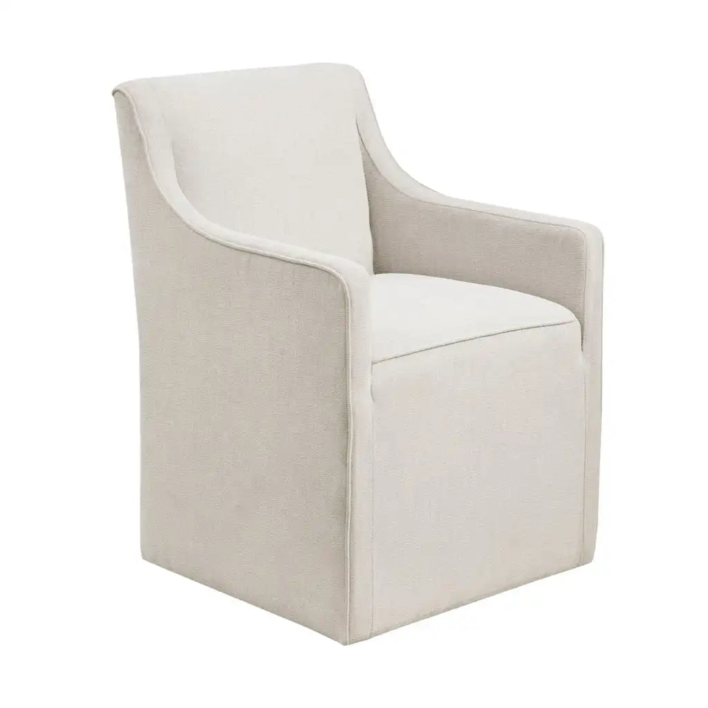 Charlotte Upholstered Dining Arm Chair with Hidden Casters