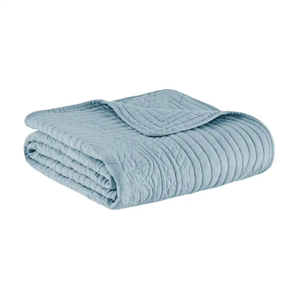 Tuscany Oversized Quilted Antimicrobial Throw with Scalloped Edges