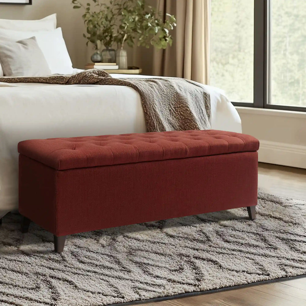 Shandra Tufted Top Upholstered Storage Bench