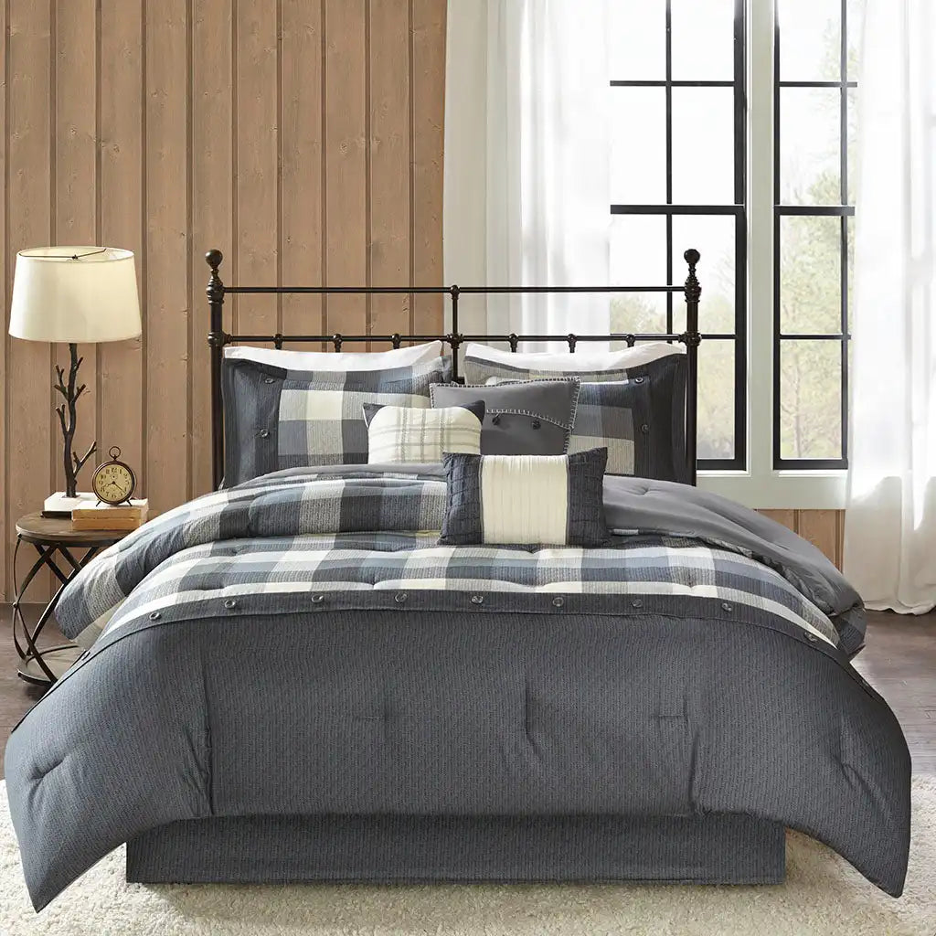 Ridge 7-Piece Herringbone Comforter Set