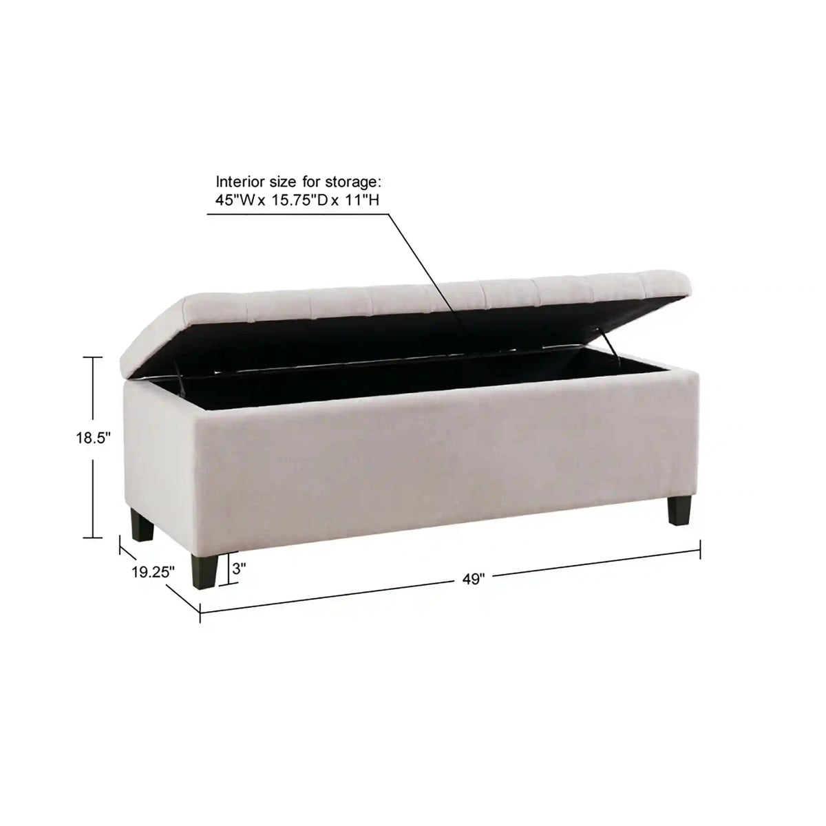Shandra Tufted Top Upholstered Storage Bench