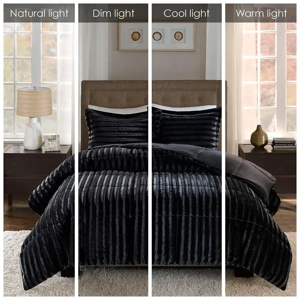Duke Faux Fur Comforter Mini Set