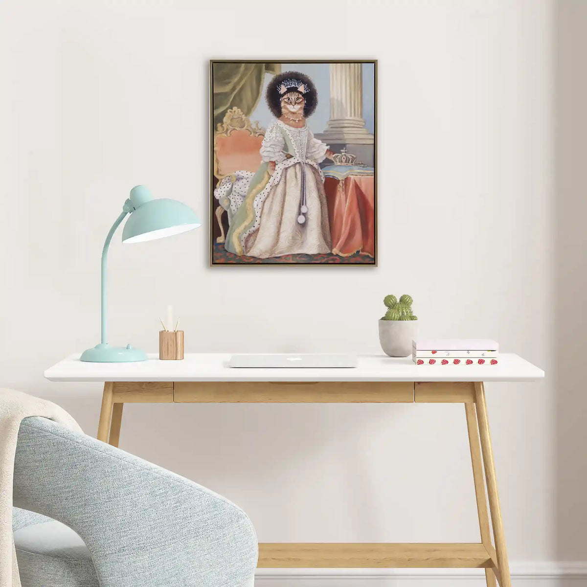 Pet Portrait Captain's Guard Pug Framed Canvas Wall Art