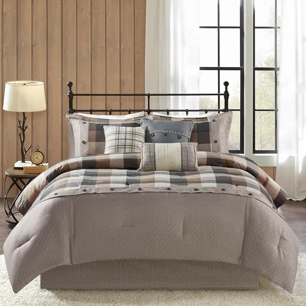 Ridge 7-Piece Herringbone Comforter Set