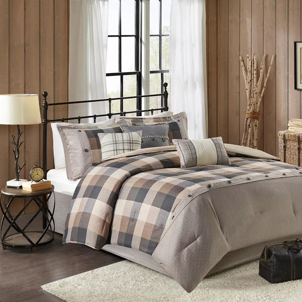 Ridge 7-Piece Herringbone Comforter Set