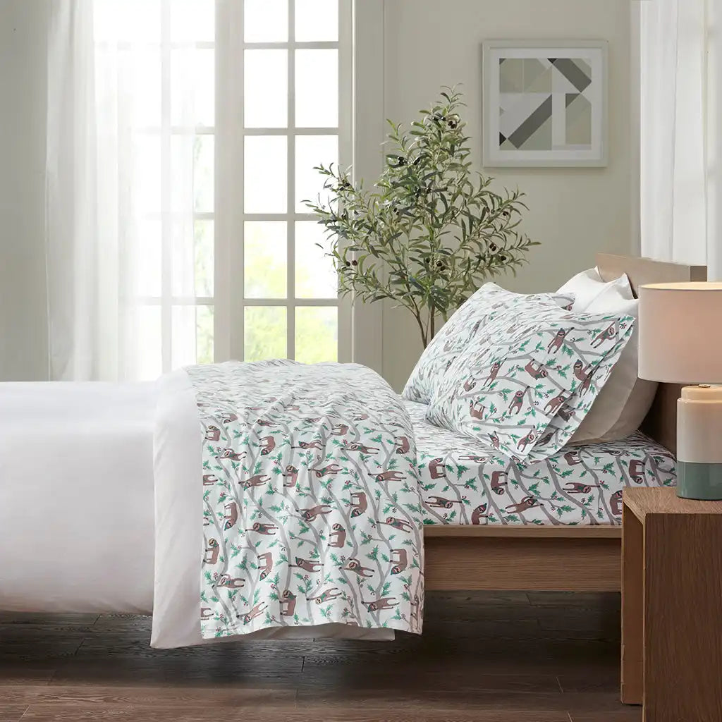 Cozy Cotton Flannel Printed Sheet Set
