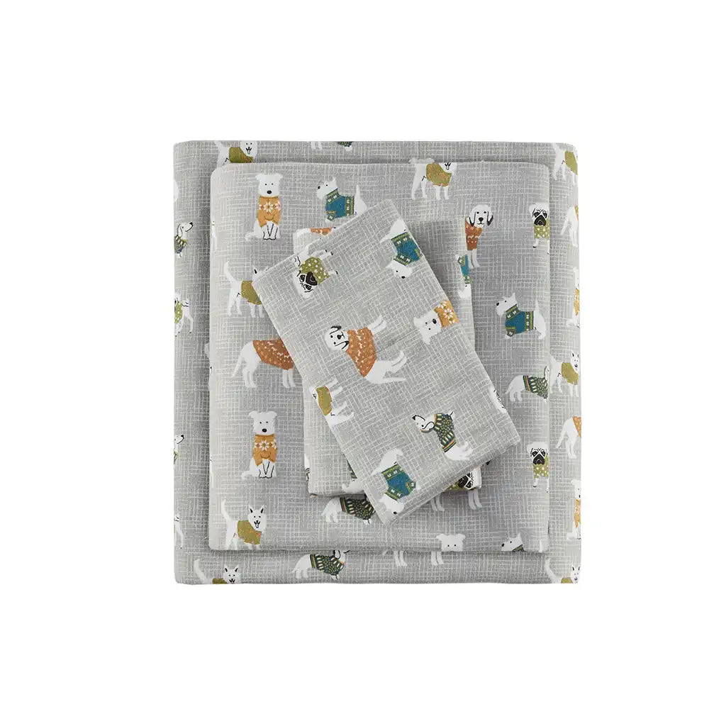 Cozy Cotton Flannel Printed Sheet Set