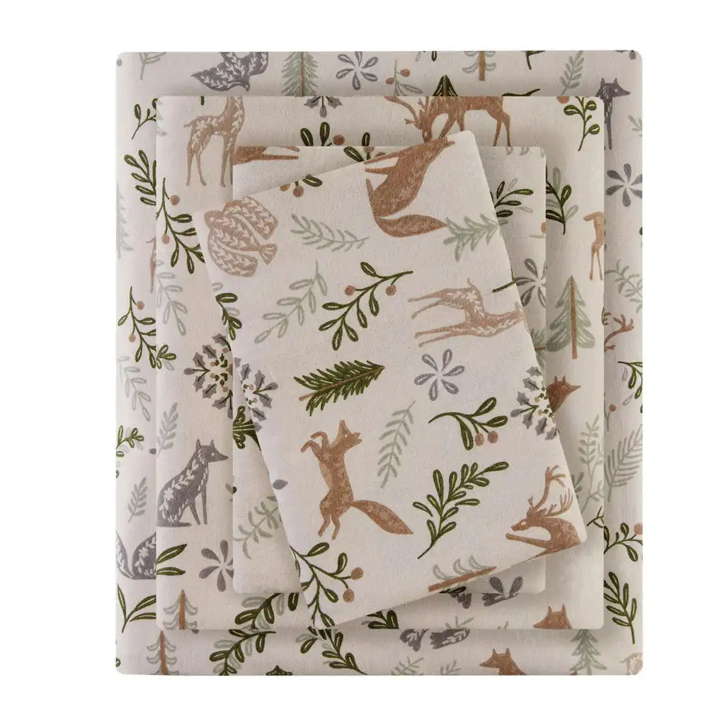 Cozy Cotton Flannel Printed Sheet Set