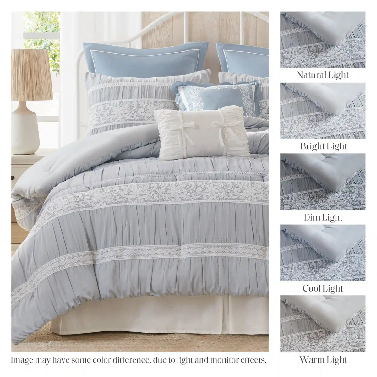 Perryn 7-Piece Jacquard Comforter Set with Decorative Pillow