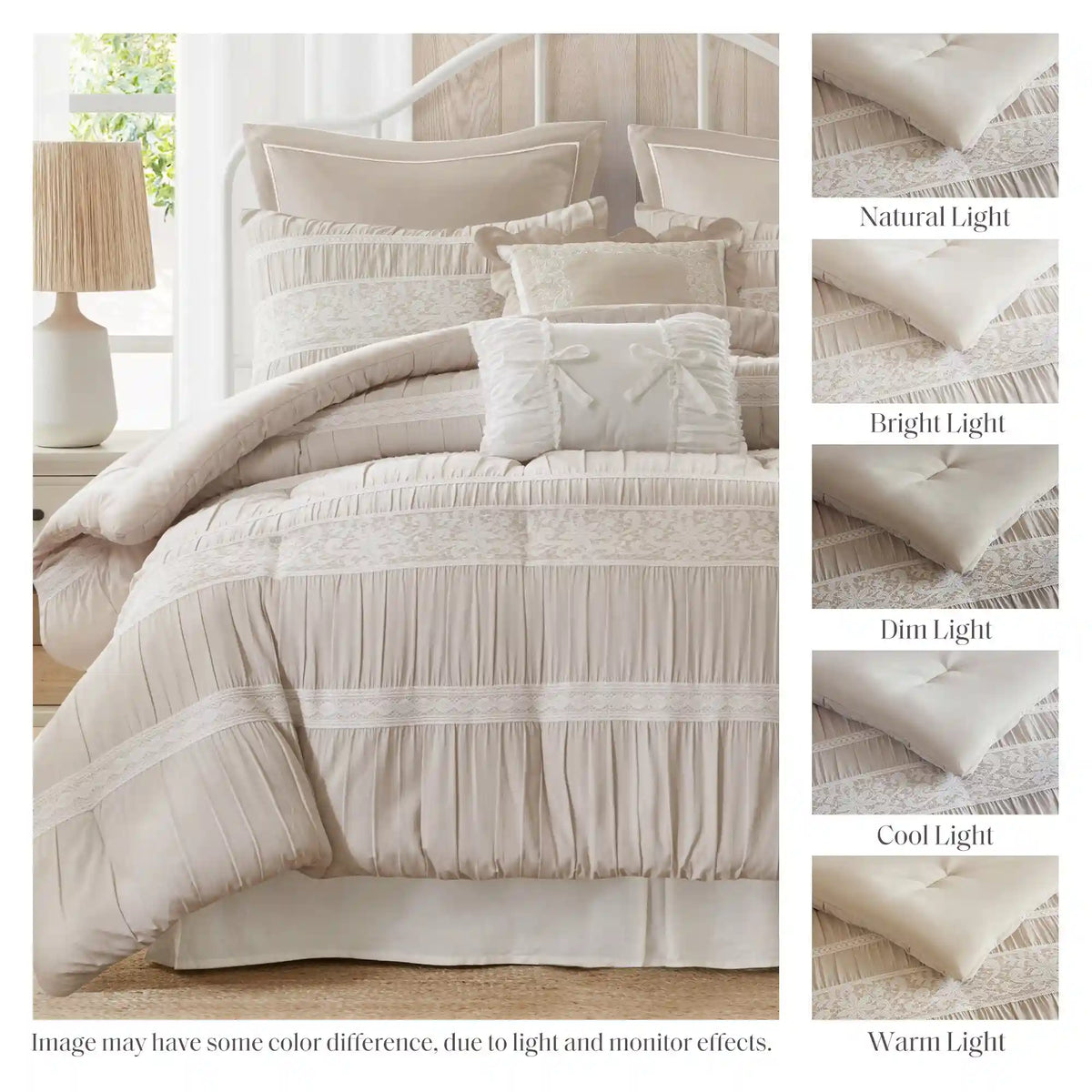 Perryn 7-Piece Jacquard Comforter Set with Decorative Pillow