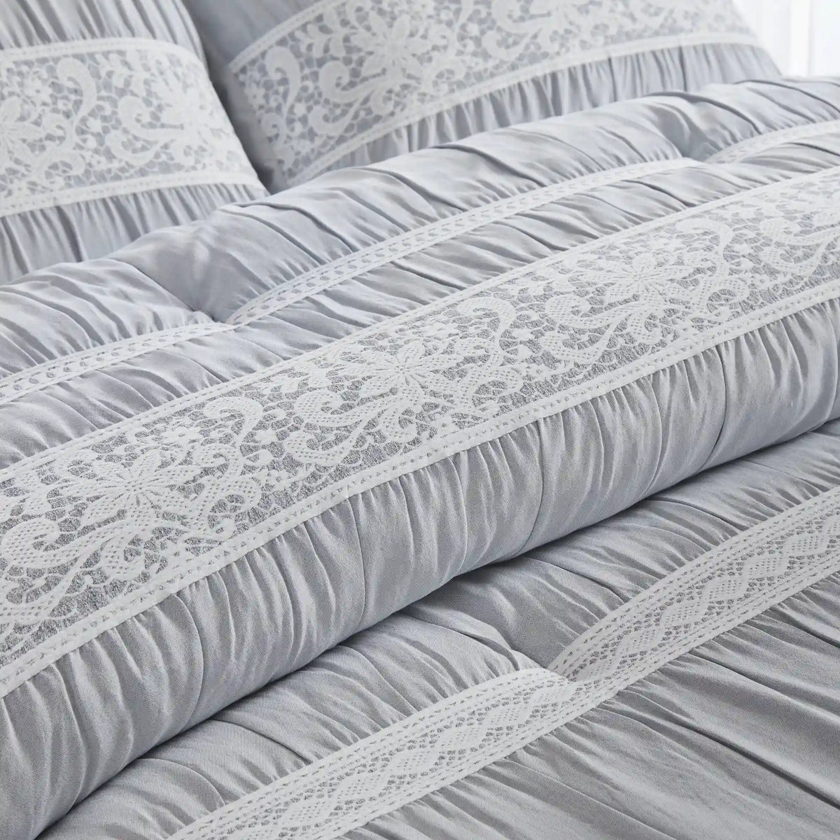 Perryn 7-Piece Jacquard Comforter Set with Decorative Pillow