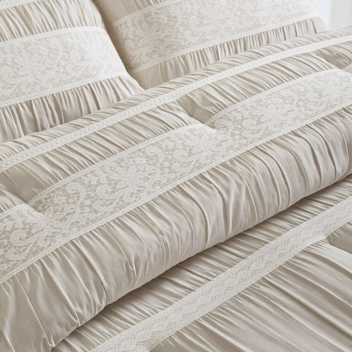 Perryn 7-Piece Jacquard Comforter Set with Decorative Pillow