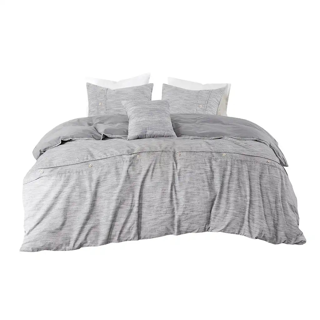 Dover 5-Piece Organic Cotton Oversized Comforter Cover Set with Removable Insert